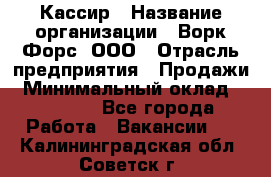 Кассир › Название организации ­ Ворк Форс, ООО › Отрасль предприятия ­ Продажи › Минимальный оклад ­ 28 000 - Все города Работа » Вакансии   . Калининградская обл.,Советск г.